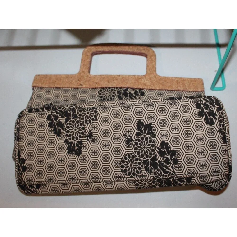 Old Navy Cotton Black/White Handbag Purse Small 12